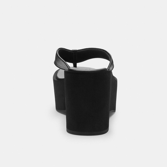 New Coach Black Thong Wedge Sandal In Signature Canvas - Picture 5 of 6